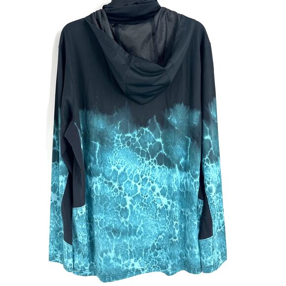 Pelagic Men's Tahiti Blue Exo Tech Hooded Fishing Shirt Size XL - Picture 8 of 9